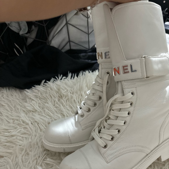 White Chanel Ankle Boots - Picture 5 of 5